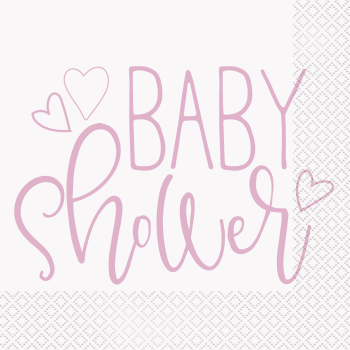 Picture of PINK HEARTS BABY SHOWER LUNCHEON NAPKINS
