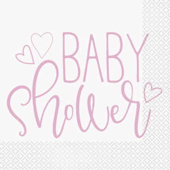 Image de PINK HEARTS BABY SHOWER LUNCHEON NAPKINS