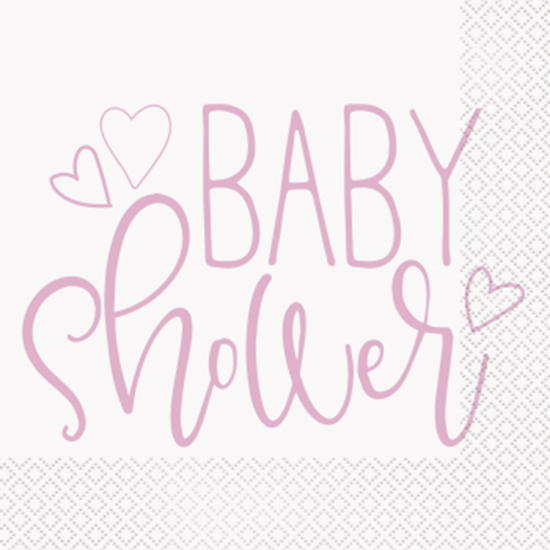 Image sur PINK HEARTS BABY SHOWER LUNCHEON NAPKINS