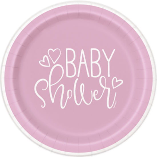 Image sur PINK HEARTS BABY SHOWER  9" PLATE