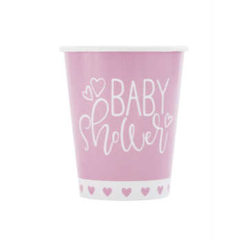 Image de PINK HEARTS BABY SHOWER  9OZ CUPS
