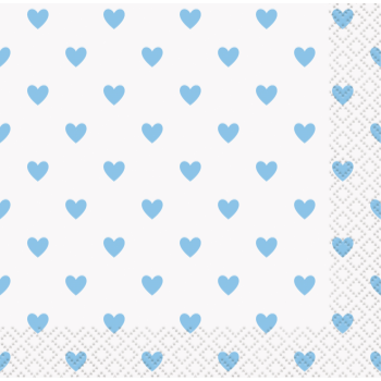 Image de BLUE HEARTS BABY SHOWER BEVERAGE NAPKINS