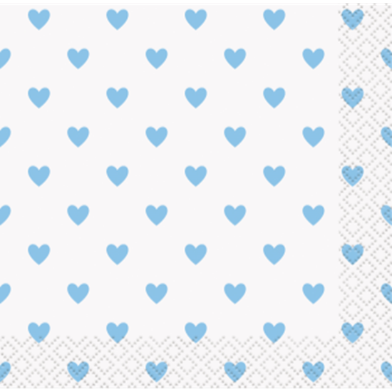 Picture of BLUE HEARTS BABY SHOWER BEVERAGE NAPKINS
