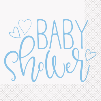 Image de BLUE HEARTS BABY SHOWER LUNCHEON NAPKINS