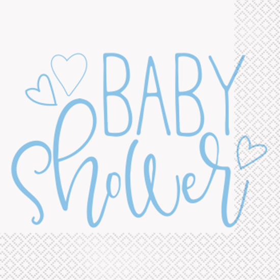 Picture of BLUE HEARTS BABY SHOWER LUNCHEON NAPKINS