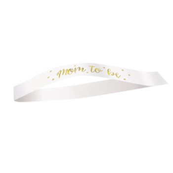 Image de MOM TO BE SASH - WHITE/GOLD