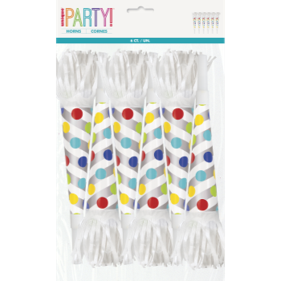 Picture of DECOR - FOIL DOTS HORN WITH FRINGE