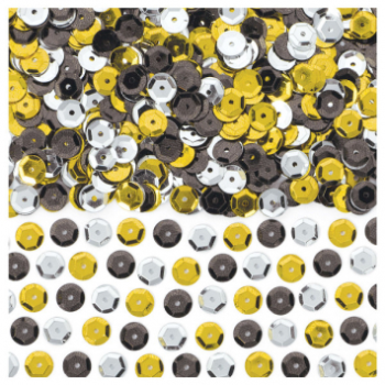 Picture of SEQUINED CONFETTI - BLACK/SILVER/GOLD