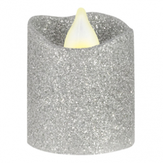 Image sur LED VOTIVES - SILVER GLITTER 6PK