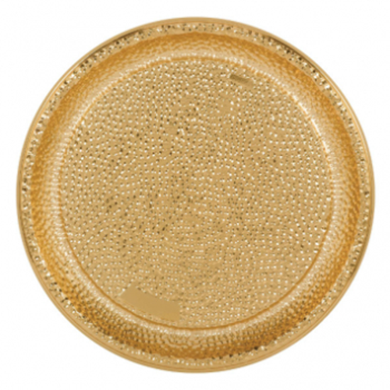 Picture of SERVING WARE - HAMMERED ROUND 16" TRAY - GOLD
