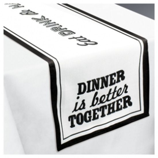 Image sur FABRIC TABLE RUNNER - EAT AND ENJOY