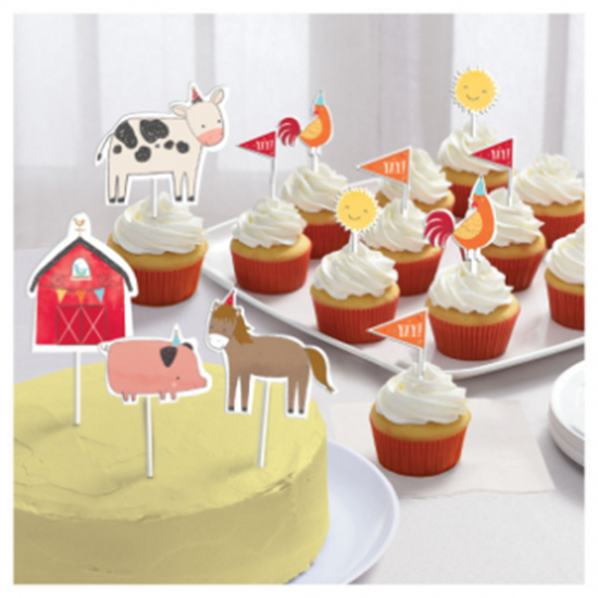 Picture of BARNYARD BIRTHDAY - CAKE TOPPERS