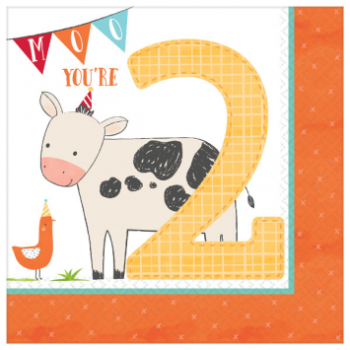 Picture of BARNYARD BIRTHDAY - 2nd BIRTHDAY LUNCHEON NAPKINS