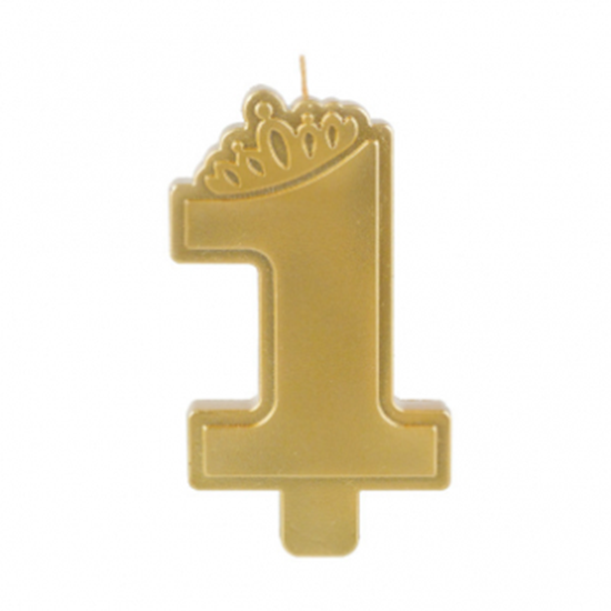 Picture of DECOR - CANDLE GOLD 1 WITH CROWN