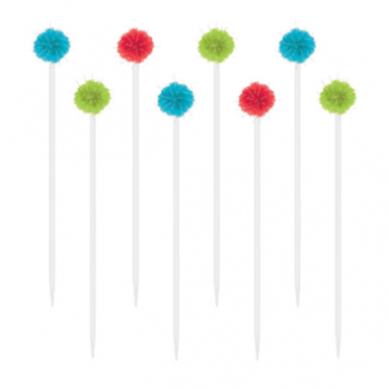 Picture of FIESTA POM POM DRINK STIRRERS - 12CT