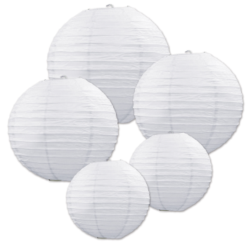 Image de WHITE ASSORTED PAPER LANTERNS