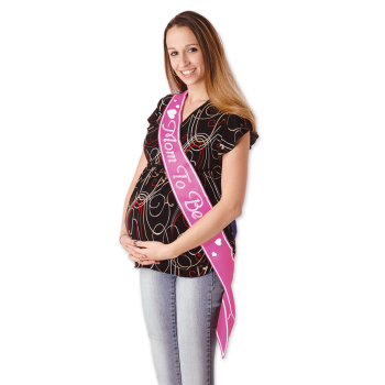 Image de MOM TO BE SATIN SASH - PINK