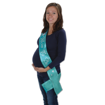 Picture of MOM TO BE SATIN SASH - TURQUOISE