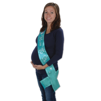 Image de MOM TO BE SATIN SASH - TURQUOISE