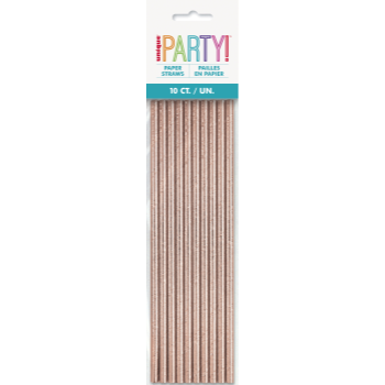 Picture of ROSE GOLD FOIL PAPER STRAW - 10/PK
