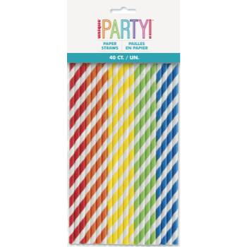 Picture of RAINBOW ASST COLOR PAPER  STRAWS - 40CT