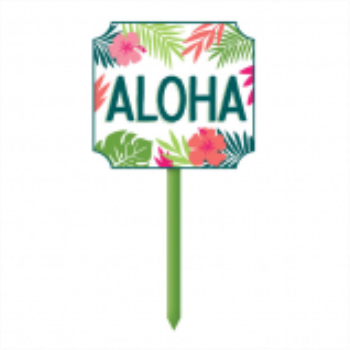 Image de DECOR - ALOHA WOOD LAWN YARD SIGN