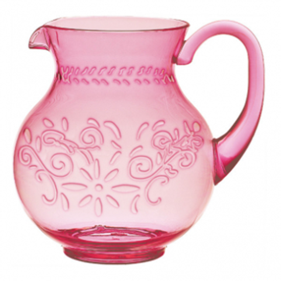 Picture of PINK EMBOSSED PLASTIC PITCHER - BOHO VIBE
