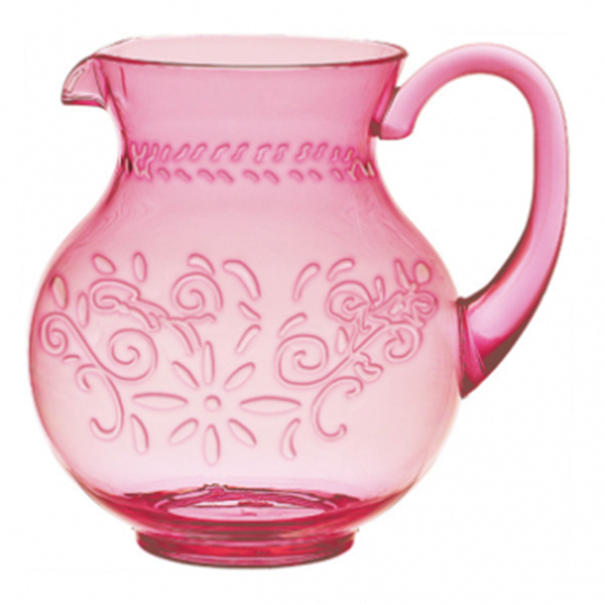 Image sur PINK EMBOSSED PLASTIC PITCHER - BOHO VIBE