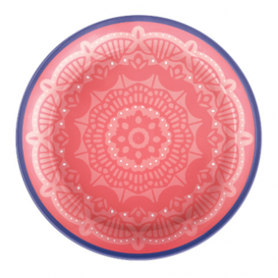 Image sur BOHO VIBES CORAL 7" PLASTIC PLATES - 4CT