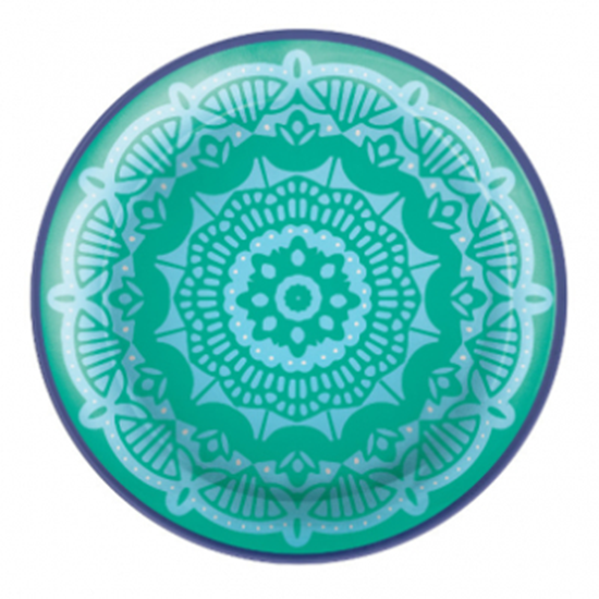 Picture of BOHO VIBES TURQUOISE 7" PLASTIC PLATES - 4CT
