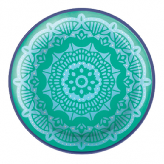 Image sur BOHO VIBES TURQUOISE 7" PLASTIC PLATES - 4CT