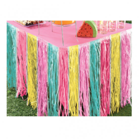 Image sur GRASS TABLE SKIRT - PASTEL COLORS