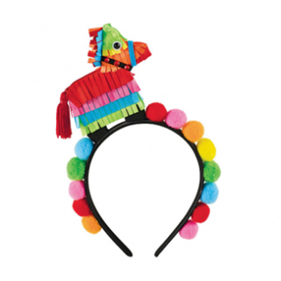 Image sur POMPOM HEADBAND WITH SMALL PINATA