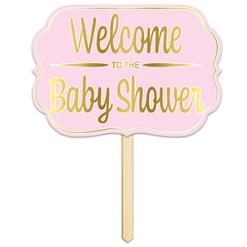 Image de PINK WELCOME TO THE BABY SHOWER YARD SIGN