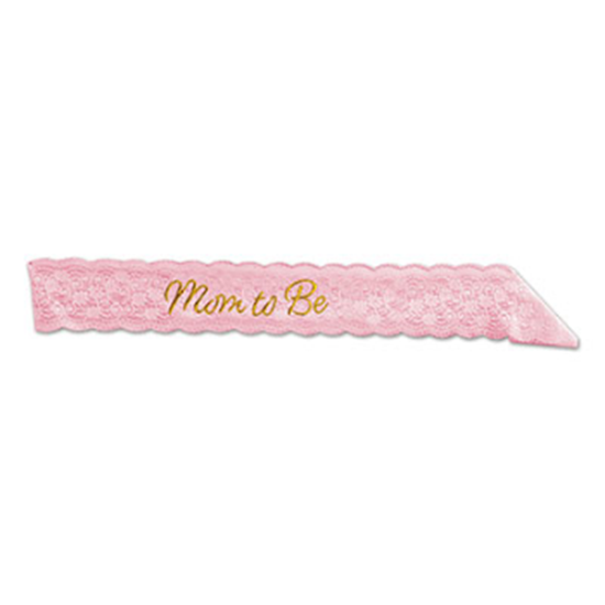 Image sur MOM TO BE LACE SASH - PINK
