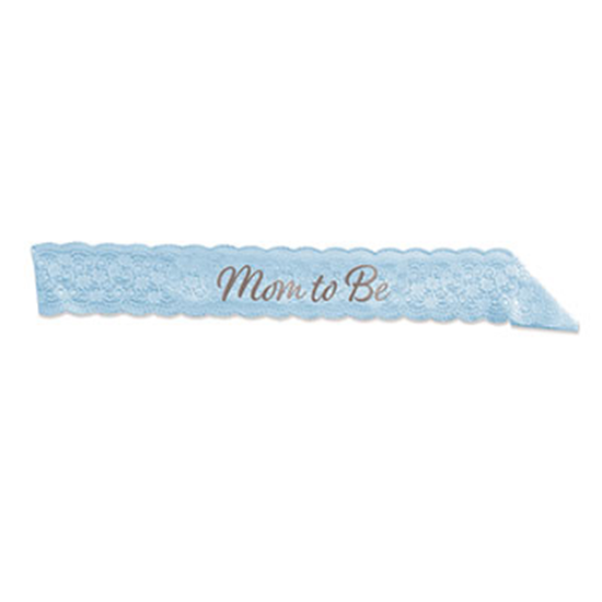 Image sur MOM TO BE LACE SASH - BLUE