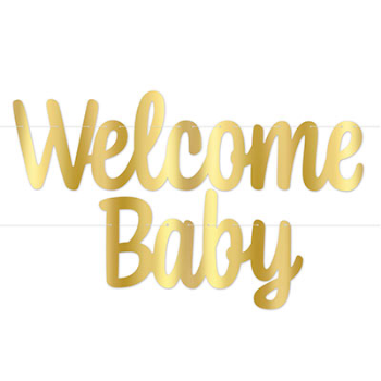 Image de WELCOME BABY BANNER  - GOLD