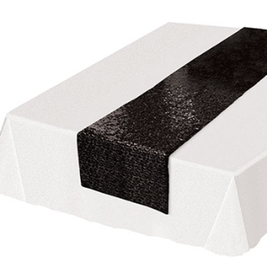 Image sur BLACK SEQUIN TABLE RUNNER