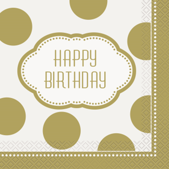 Picture of TABLEWARE - GOLDEN BIRTHDAY LUNCHEON NAPKINS