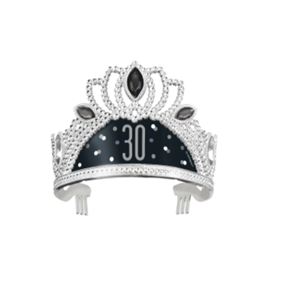 Picture of 30th - BIRTHDAY BLITZ BLACK PLASTIC TIARA