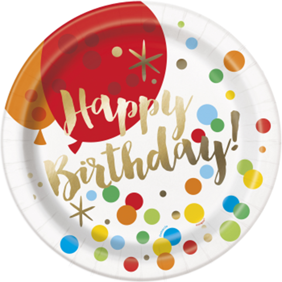 Image sur TABLEWARE - GLITZY GOLD BIRTHDAY - 9" PLATES