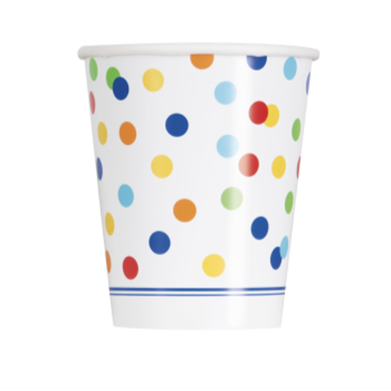 Picture of TABLEWARE - RAINBOW POLKA DOT - 9oz CUP