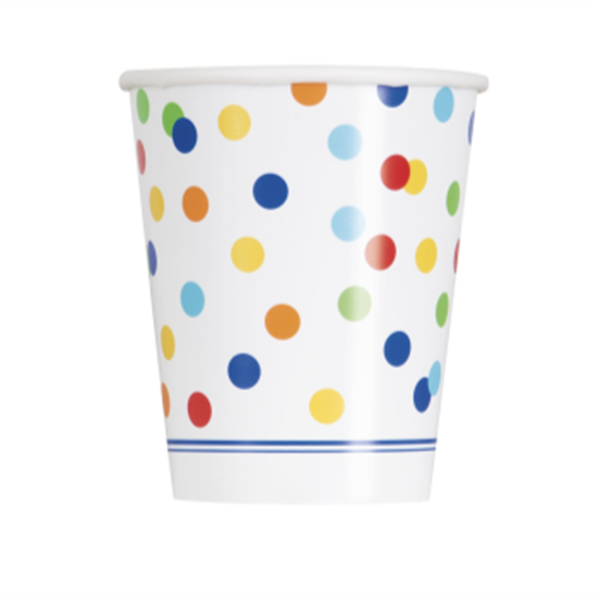 Image sur TABLEWARE - RAINBOW POLKA DOT - 9oz CUP