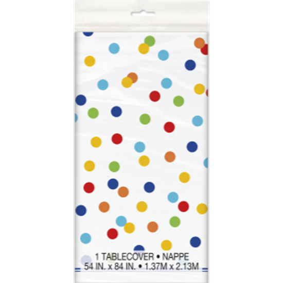 Picture of TABLEWARE - RAINBOW POLKA DOT TABLE COVER