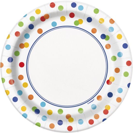 Picture of TABLEWARE - RAINBOW POLKA DOT - 7" PLATES
