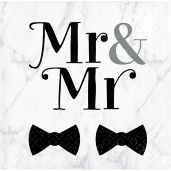 Picture of MR & MR WEDDING - BEVERAGE NAPKINS