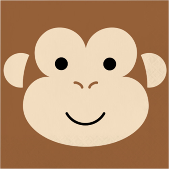 Picture of ANIMAL FACES - MONKEY - LUNCHEON NAPKINS