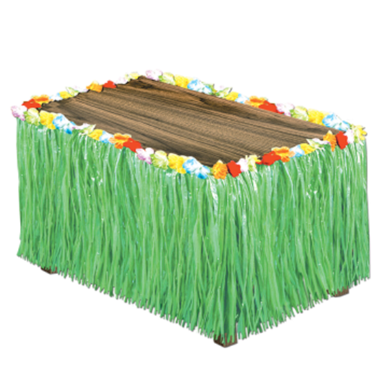 Picture of RAFFIA TABLE SKIRT - GREEN