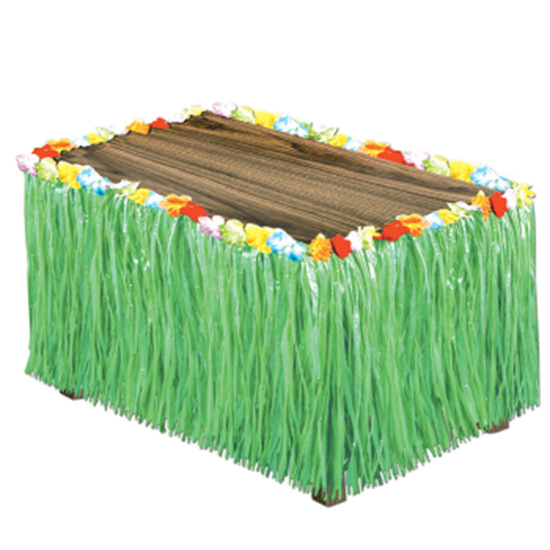 Image sur RAFFIA TABLE SKIRT - GREEN