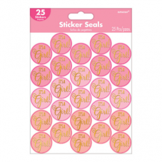 Image sur DECOR - BABY SHOWER STICKER SEALS - GIRL